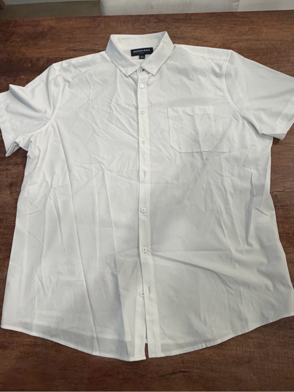 Mizzen+Main Leeward White Short-Sleeve Button-Up Shirt